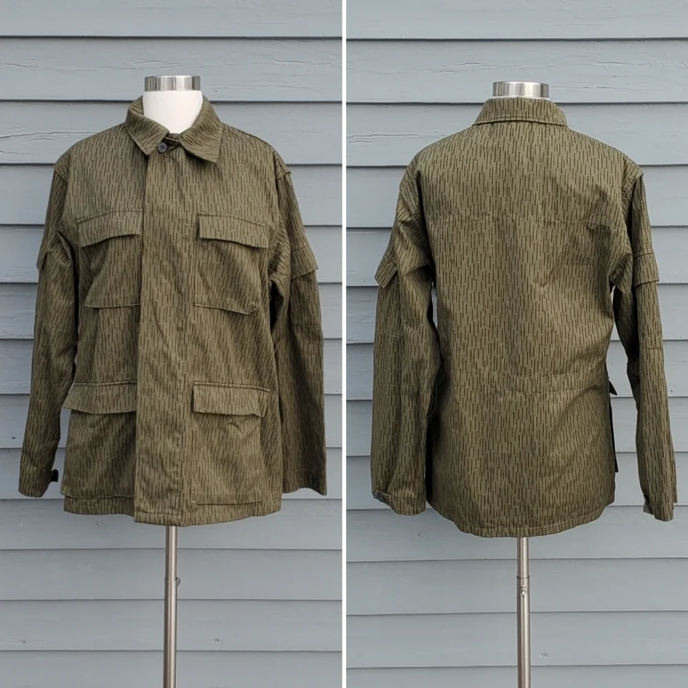 East Germany Raindrop Rain Camo Camouflage Military Issue Light Field Shacket Md